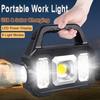 Zoomable Camping Work Light Waterproof Handheld  Flashlight Portable Solar Searchlight  Camping