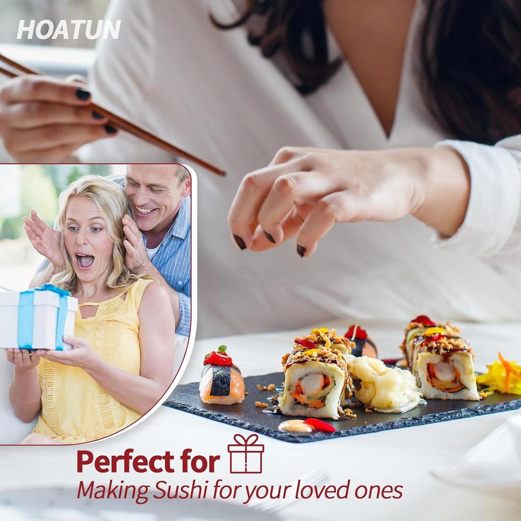 Sushi Making Kit, Sushi Making Mold for Beginners, Professional Home Sushi Maker, Sushi Rolling Machine with Sushi Roller Bazooka, Sushi Mat,