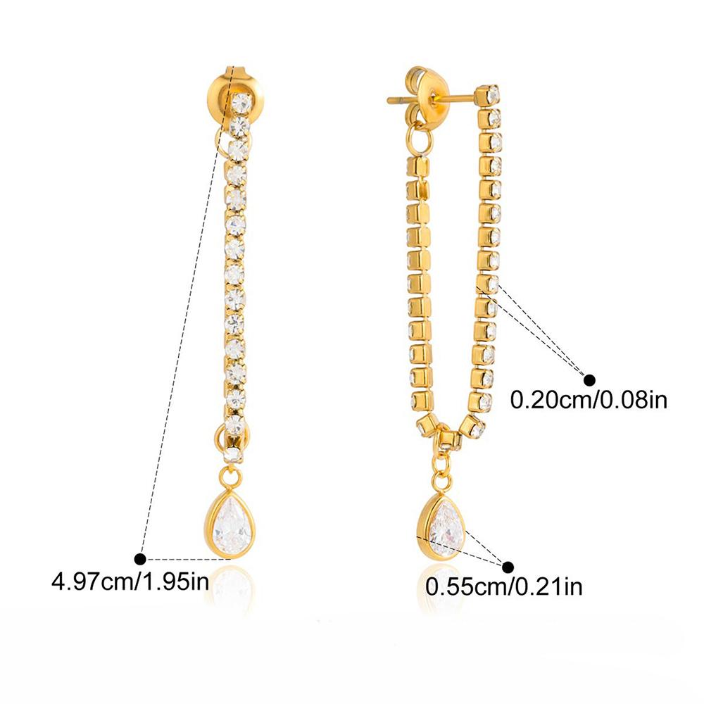 

Trendy Gold Color CZ Long Rhinestone Tassel Drop Earrings for Women Waterdrop Dangle Earrings Wedding Party Bridal Jewelry Gift золотий