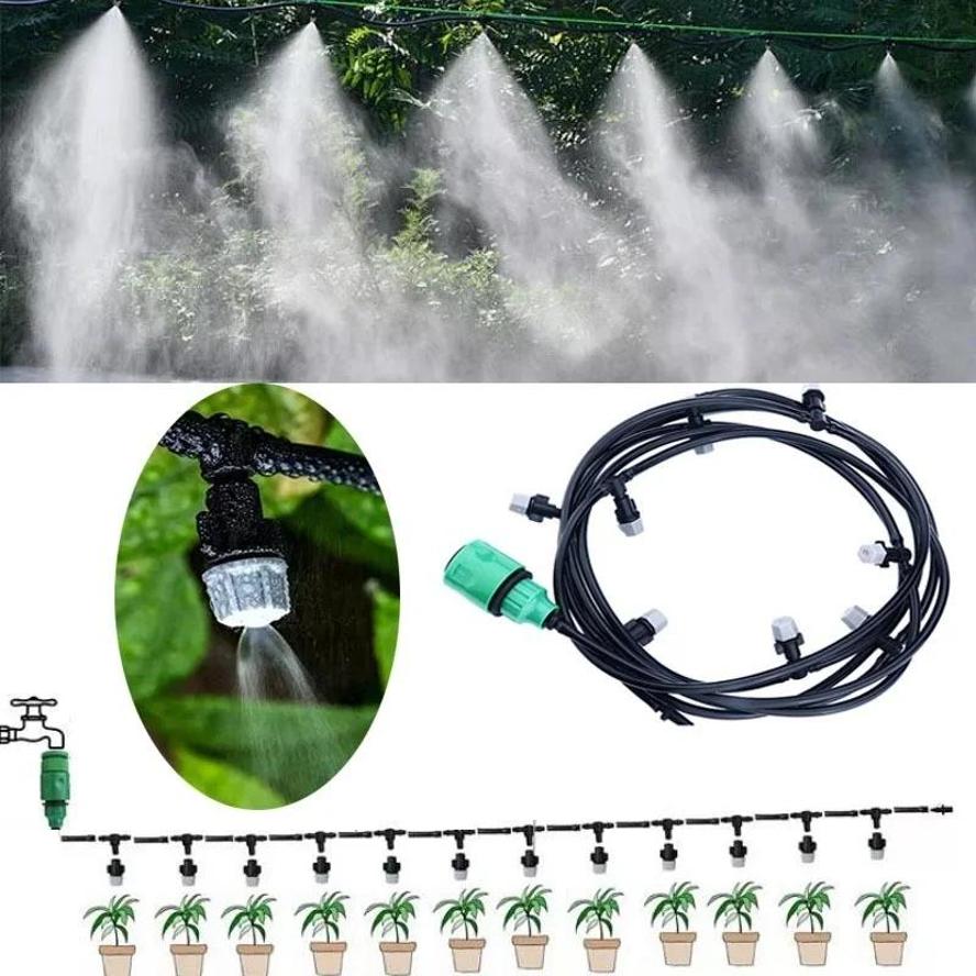 10Meters New Irrigation Garden Sprayer System with 10 Sprinklers Nozzles Misting Fog Cooling Water Sprayer for Agricultural Use