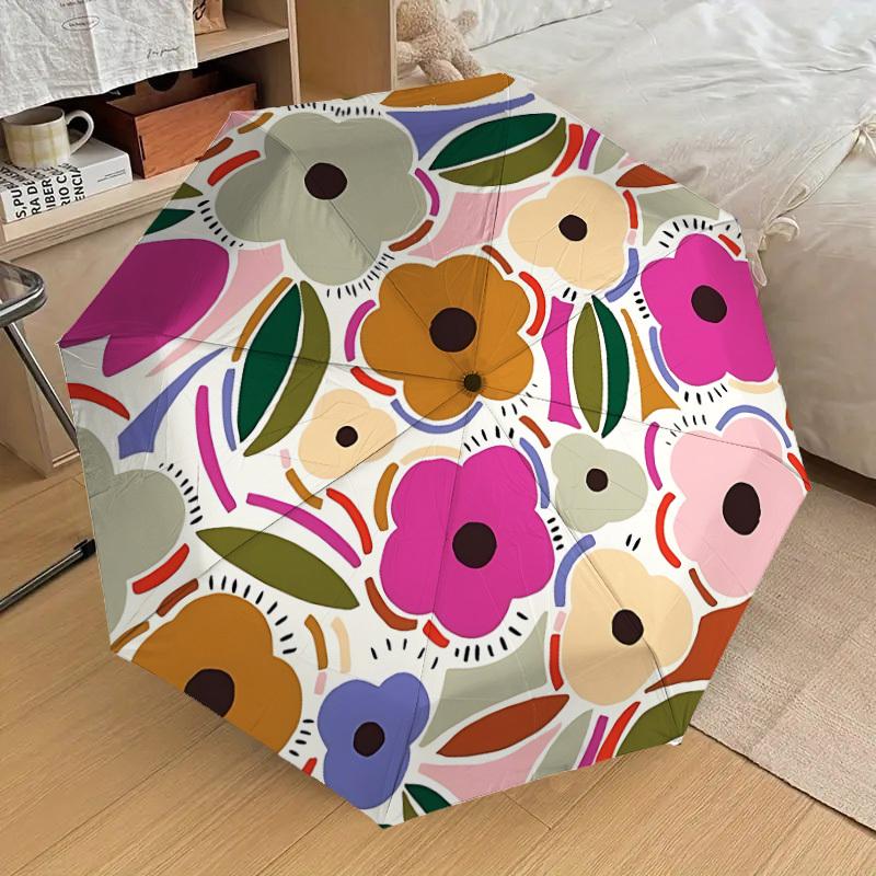 

1pc Floral Pattern Automatic Open/Close Umbrella, 8-Rib Sturdy Frame, Umbrella for Travel, Everyday, Formal Events yy251126043