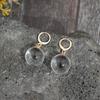 Simple Fashion Gold Color Spherical Glass Dangle Earrings for Women Accessories