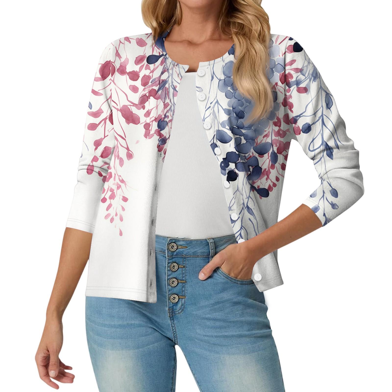 

Women s Fashionable, Casual, Comfortable Floral Cardigan Jacket L