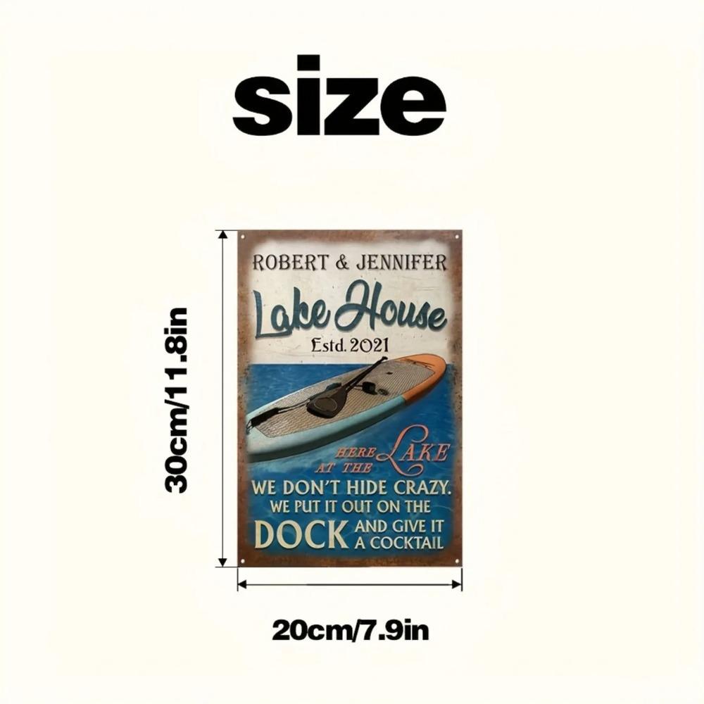 Custom Paddleboard Lake Crazy Metal Sign Outdoor Home Decor