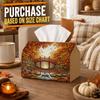 1pc Oriental Zen Garden Tissue Box - River Bridge Pond Napkin Storage Box, Suitable for Rolls/Facial Tissues/Single Sheets, Available for Halloween Fa