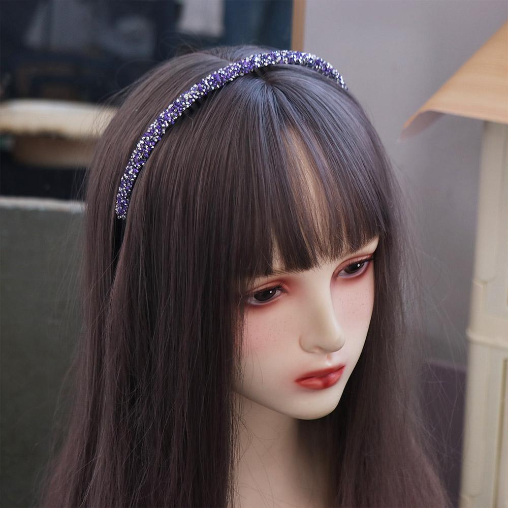 Plastic Rhinestone Headband Shiny Hair Hoop Sweet Thin Hairband  Face Wash