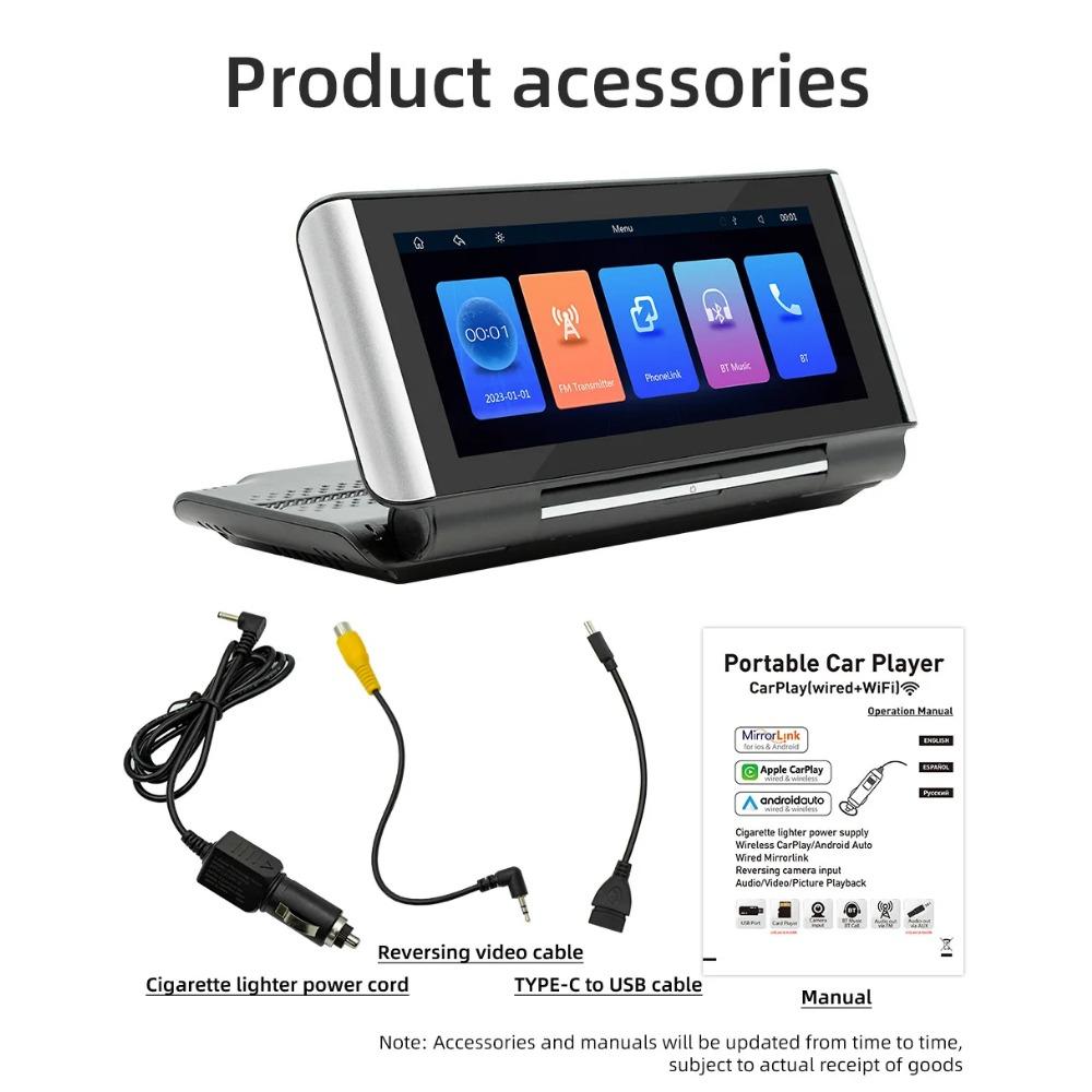 TOYOUSONIC 6.7 inch Car Radio 180° Flip Screen Universal Multimedia Player Carplay Android Auto BT FM MP5 Autoradio Stereo