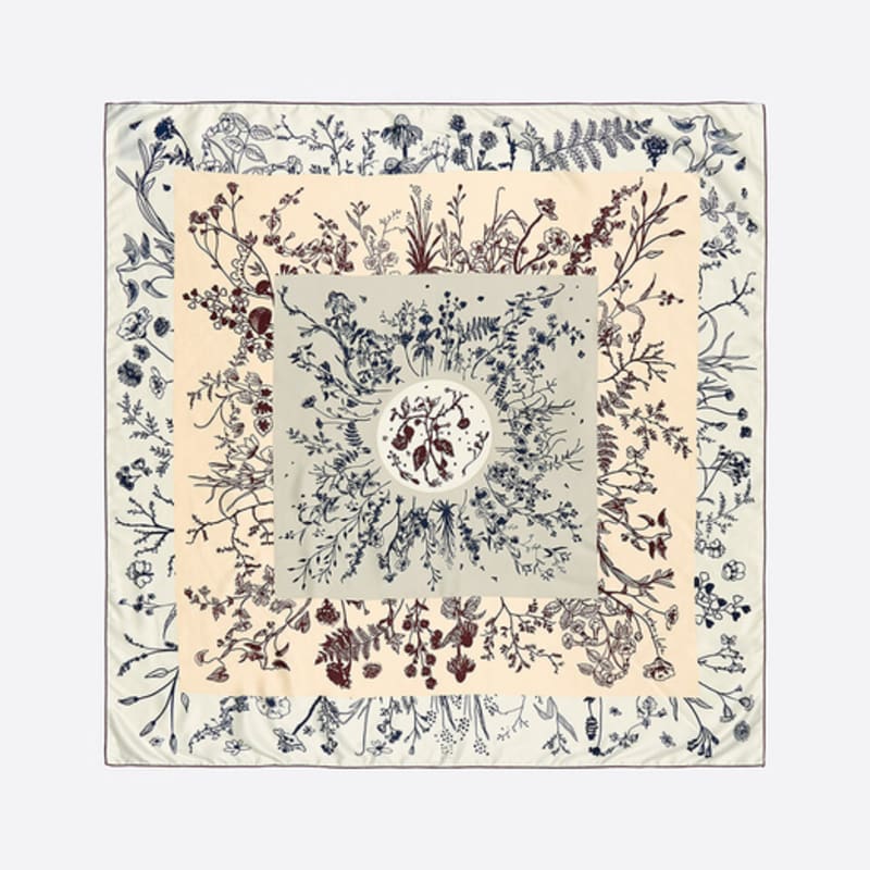 BIMBA Y LOLA BIMBA Y LOLA Floral Botanical Illustration Off-White Scarf B256AIF007WHF