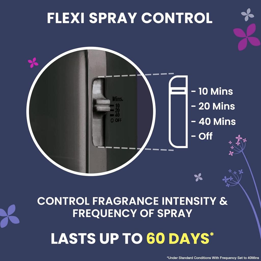 Godrej Aer Matic Kit Automatic Air Freshener Spray Permium Fragrance with Flexi Control Passion  (225ml)+ Smart Matic Bluetooth Refill