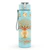 1PC Glowing Tree Of Life Print 750ml Color Plastic Sports Water Bottle Leakproof Flip Straw Lid Suitable for Sports Office Home Use
