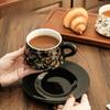 Bird Flower Ceramic Cup Saucer Set Chinese Style Porcelain Coffee Cup for Coffee Tea Afternoon Tea  Vintage Home Decor Gift