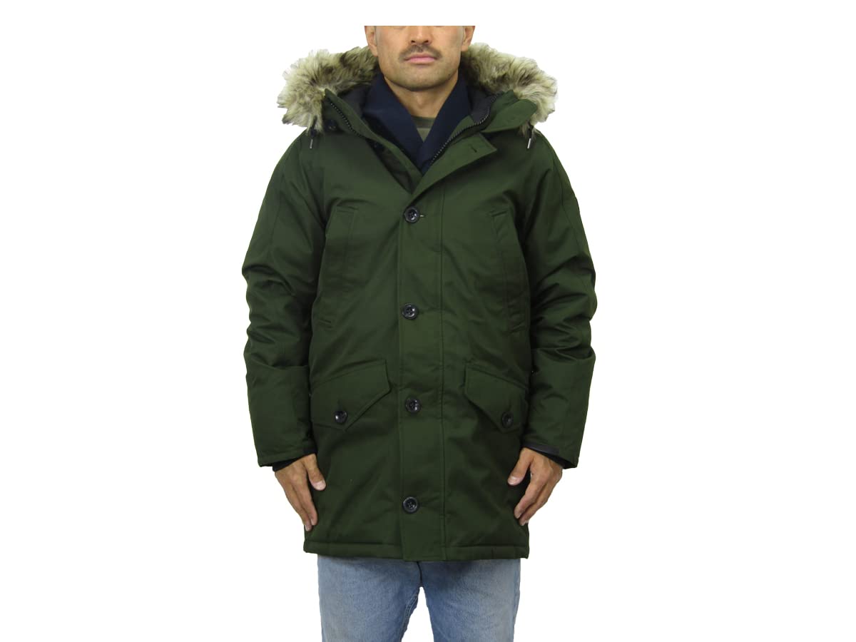 

POLO RALPH LAUREN Fur Hooded Down Size 0101861 Men s N-3B Jacket, L, Olive, [Used] оливковий