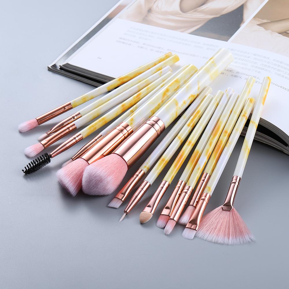 Kit De 15 Pinceaux De Maquillage Professionnels - Yeux, Lèvres, Fond De Teint