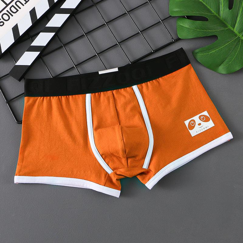 

Модные высококачественные трусы-боксеры для мужчин, новейшее нижнее белье, мужские хлопковые дышащие трусы-боксеры с персонализированным принтом милой панды из мультфильма XL оранжевый/красный