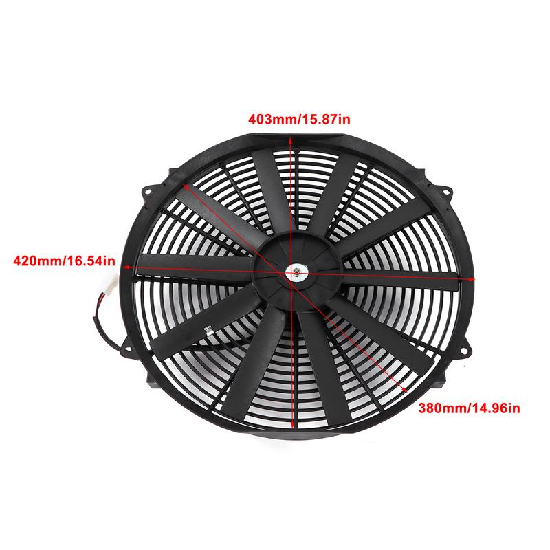 16in Slim Fan Push Pull Electric Radiator Cooling Fan 24V 120W for Car Truck RV Radiator Fan Electric RadiatorSlim Fan