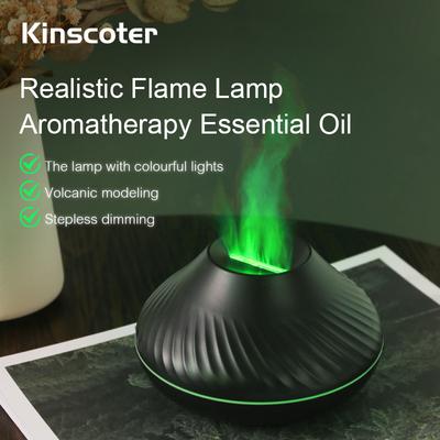 Color 3d Flame Air Humidifier Portable Usb Aromatherapy Essential Oil Diffuser With Color Night Light Realistic Fire