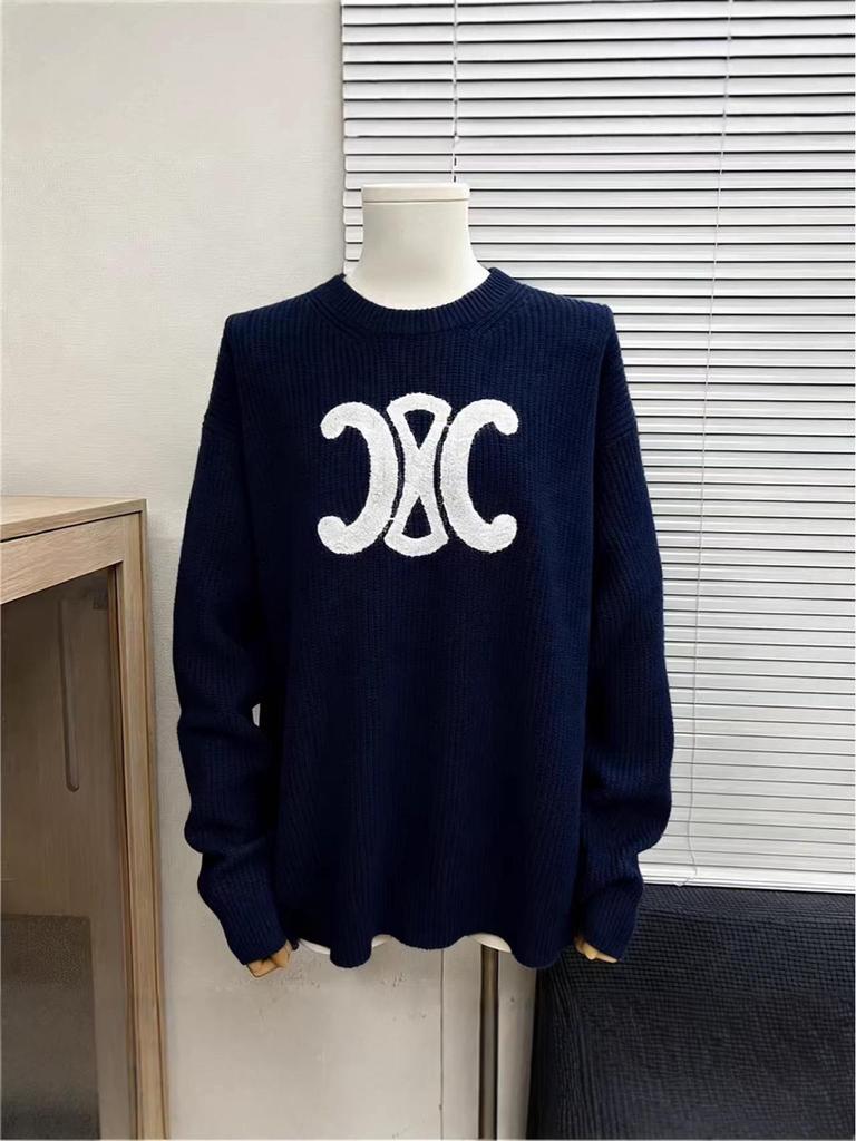 Men's CE Home 25SS Autumn/Winter Big Logo Jacquard Knit Sweater