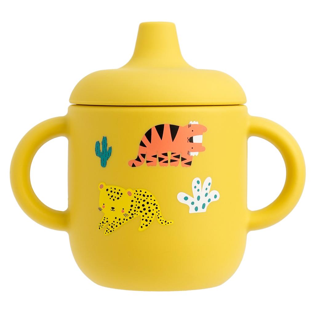 1PCS Cartoon Silicone Baby Feeding Cup BPA Free Leak Proof Training Cup With Handle Travel Friendly Dishwasher Safe Baby Stuff