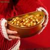 Gold Ingot Shaped Tin Box, Chinese Style Metal Treasure Container for Candy/Gift/Party Decor