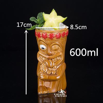 450ml Keramický Tiki Hrnček Kreativní Porcelánový Pivní Vinný Hrnček Šálek Barový Nástroj