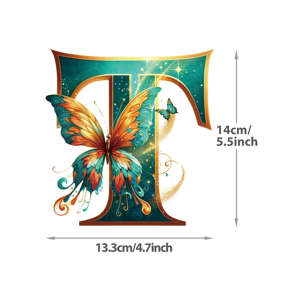 

DTF нашивки на одежду бабочка с буквами А-Я новый моющийся аксессуар для одежды с теплопередачей, нашивка «сделай сам» с индивидуальным логотипом