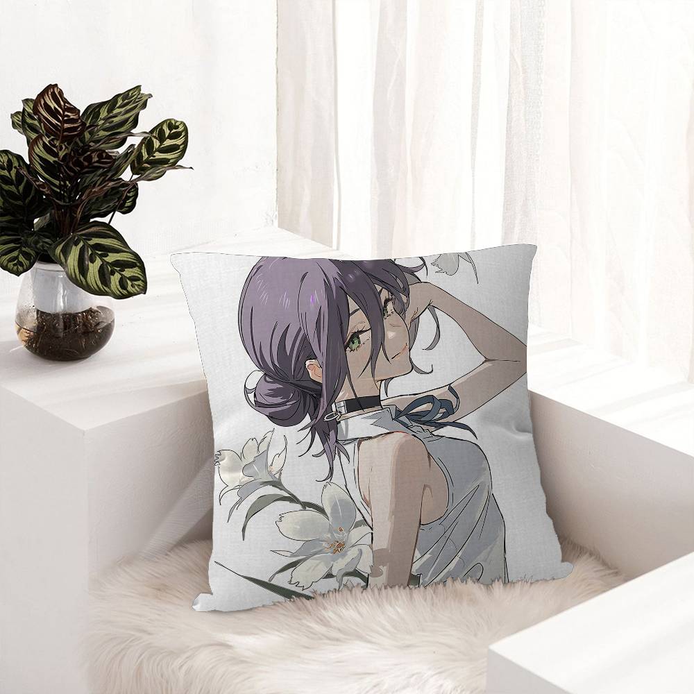 

Anime Chainsaw Man Reze Arc Cushion Cover Car Throw Pillow Case For Sofa Car Christmas Gift 40x40cm 45x45cm 12x12Inch
