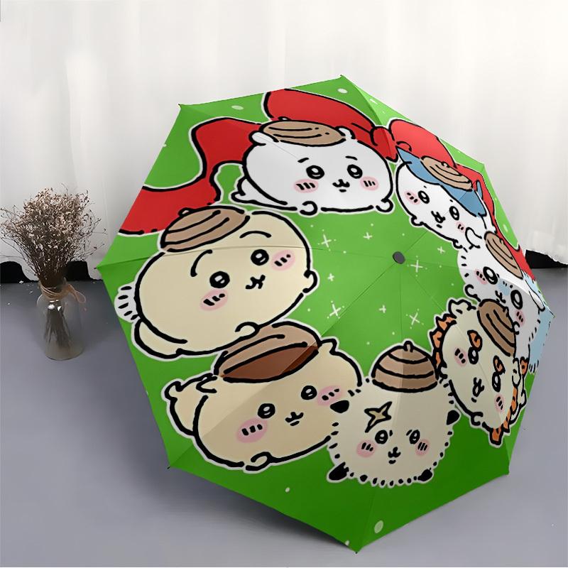 1pc Christmas wreath Automatic Umbrella Durable Iron Frame & Plastic Handle, Gift for Men & Women, Sturdy Construction,Playful Design yy250826152
