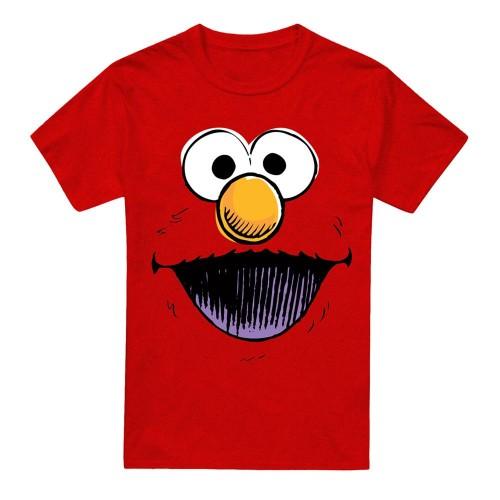 Sesame Street Unisex Adult Elmo Sketch Face Heather T-Shirt