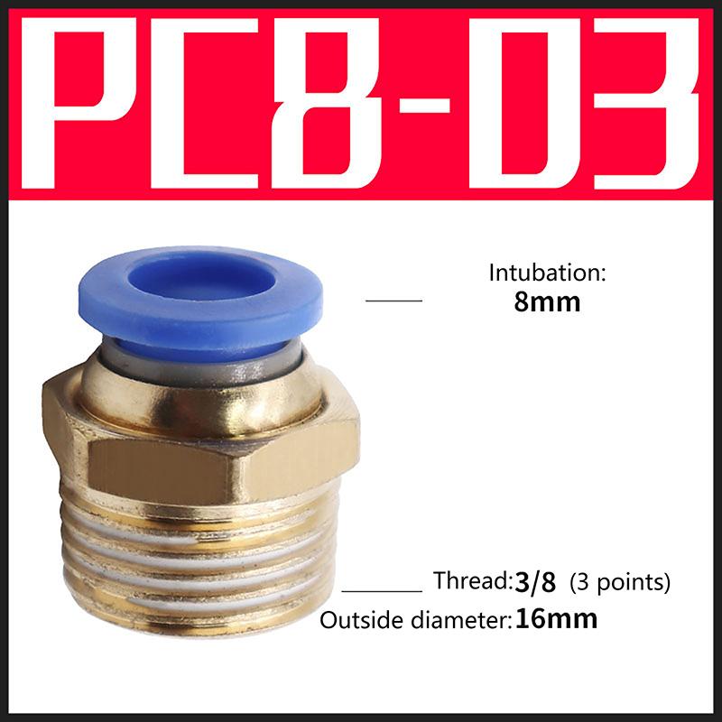 1Pc Pneumatic Air Connector Fitting Pc 4/6/8/10/12/14/16Mm Thread 1/4" 1/8" 3/8" 1/2" 3/4"Hose Fittings Pipe Quick Connectors