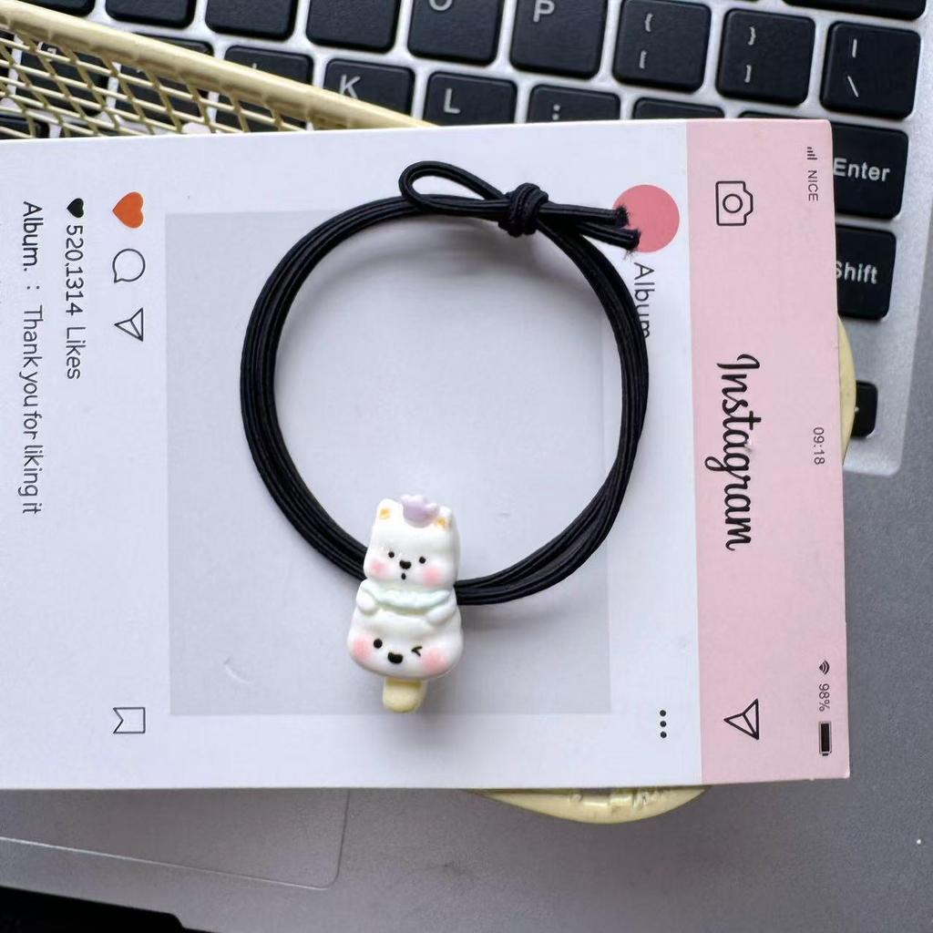 Westie Sweet Cartoon Fluffy Hair Tie - Girlish Rubber Band Headwear Accessory