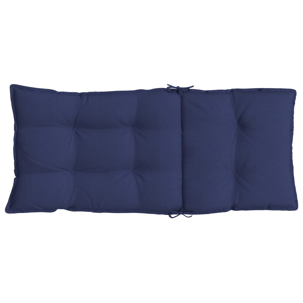 High Back Seat Cushions 6 Pcs Navy Blue Oxford Fabric