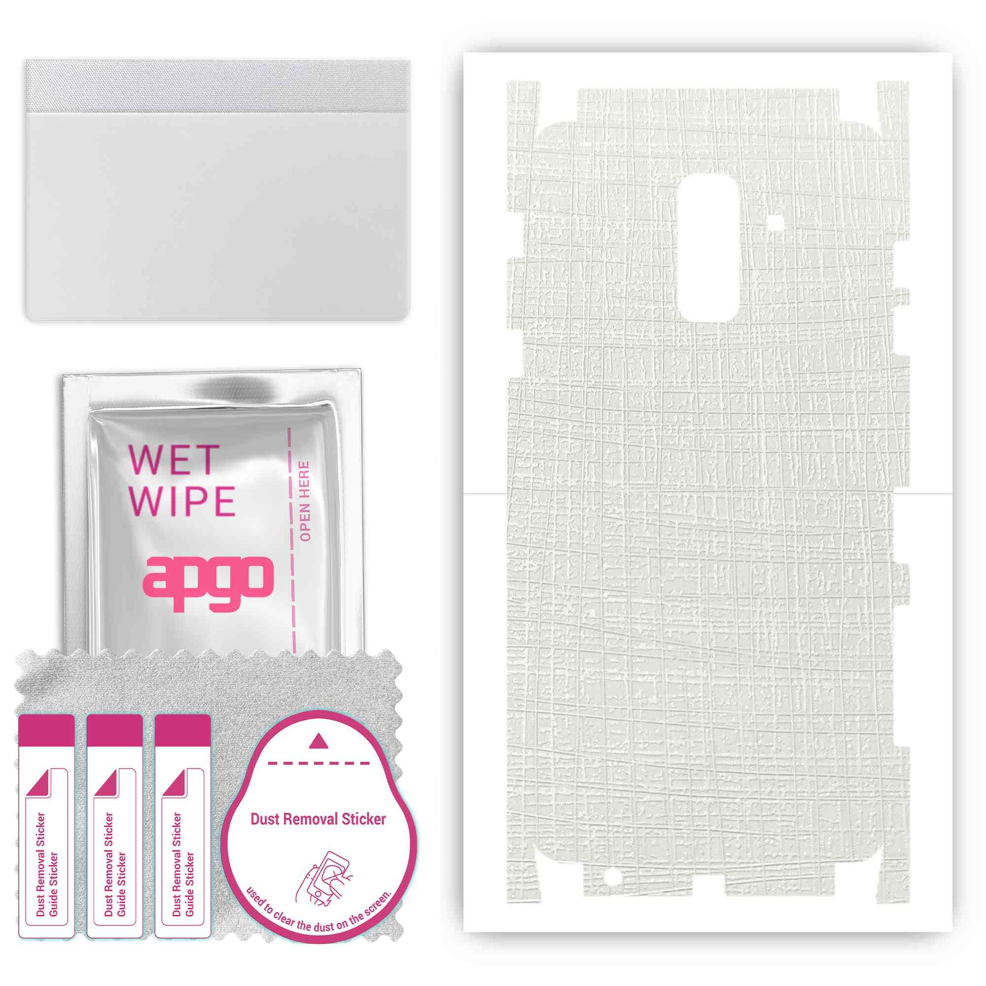 

Apgo Protective Skin Sticker для тильної сторони, сумісної з Samsung Galaxy A6+ (2018 р), Повна плівка, фольга, вініл – біла тканина з візерунком
