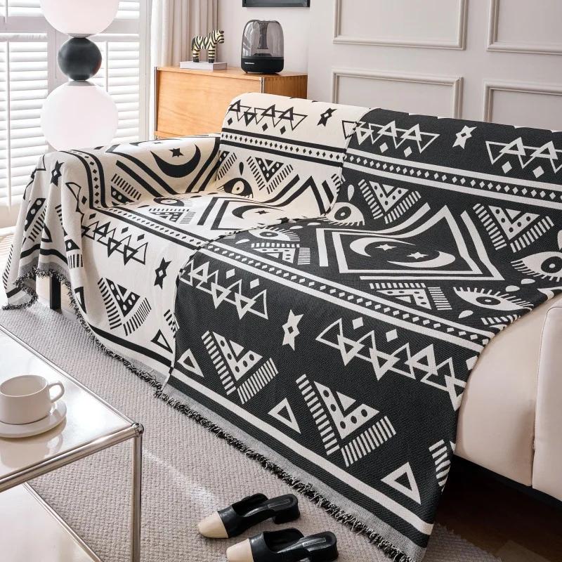 Slipcover Chenille Four Season Universal Bohemian Style Double Sided Sofa Cover Towel with Full Coverage Universal All Inclusive