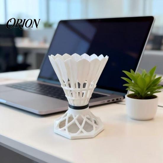 Sports Fan Desk Organizer Badminton Pen Holder, Creative Theme for Themed Office Accessory Fans, 3D Printed Desktop Ornament, Practical Stationery