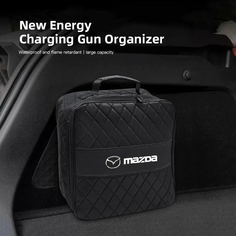 2025 Hot Battery Cable Gun Bag EV Car Charger Storage Organizer Box For Mazda CX3 Demio MX3 CX9 MX5 3 6 CX5 2 RX8 CX7 Axela 5 MS