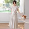 Yuzhaolin Mid-Aged Women's Sleeveless Two-Piece Set