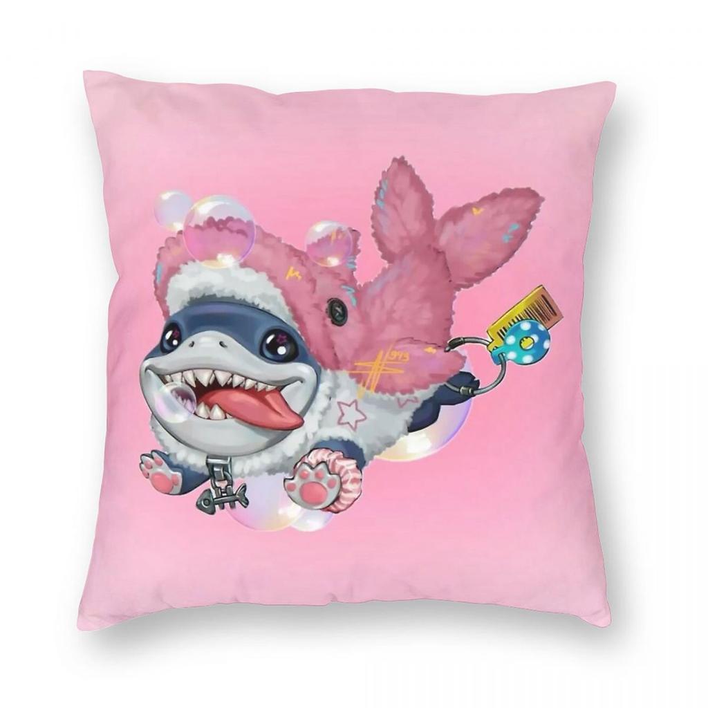 Jeff The Landshark Cute Square Pillowcase Polyester Linen Velvet Pattern Zip Decor Sofa