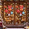 Christmas Hanging Balls Static Window Stickers Shiny Colorful PVC Wall Decals Home Party Decor