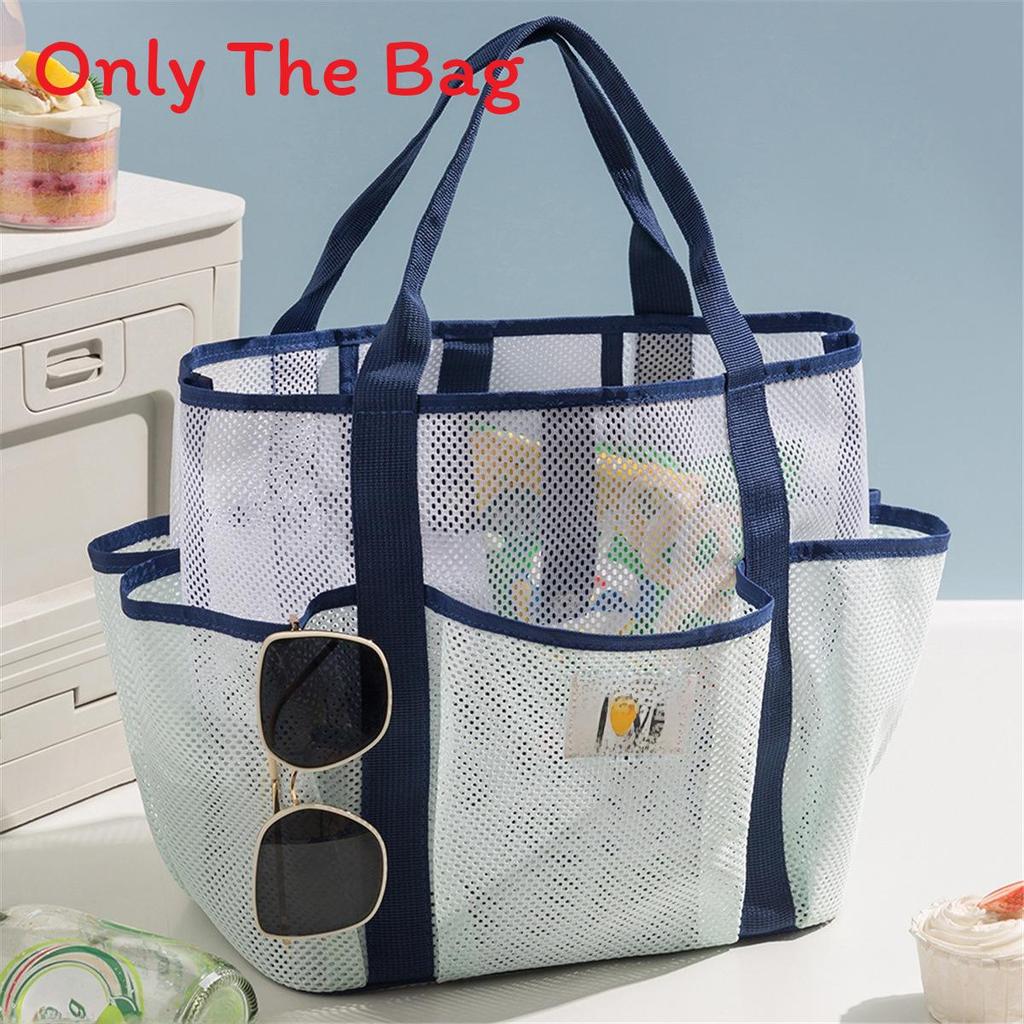 Travel Beach Bag With Multiple Pockets Large Capacity Waterproof Mesh For Vacation And Swimming