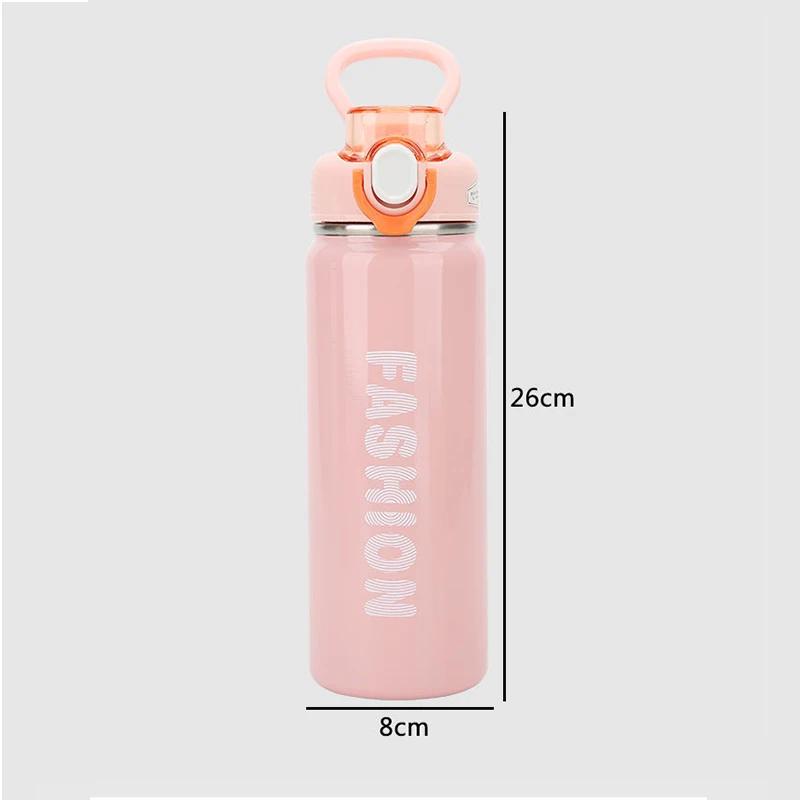 680ML Vacuum Cup with Bouncing Lid Stainless Steel Insulated Cups Outdoor Portable Sports Water Cup Portable Drinkware Gift