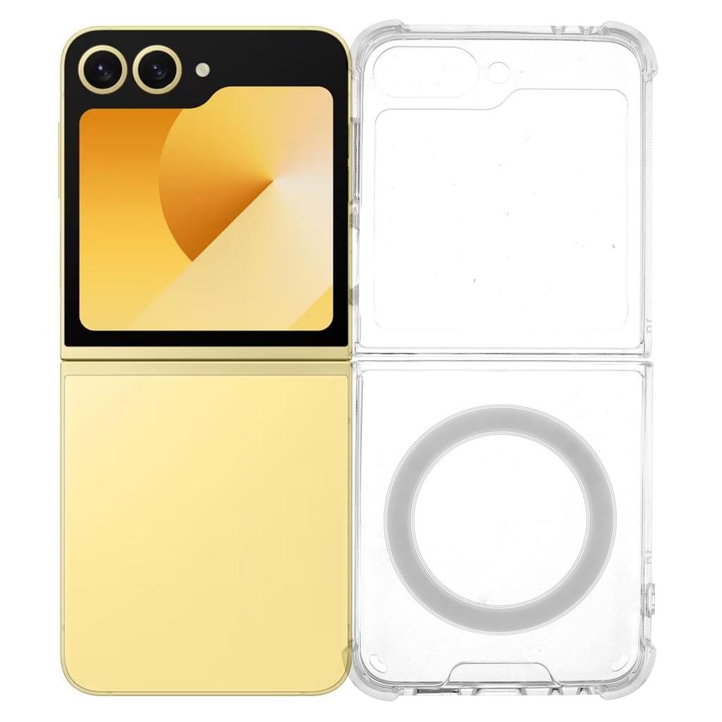 For Samsung Galaxy Z Flip6 5G Case Compatible with MagSafe TPU+Acrylic Clear Phone Cover