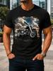 Dramatic Motorcycle Cloud Graphic Cruiser Bike Under Storm Sky Painterly Road Rider Theme Unisex Unisex All Tshirt
