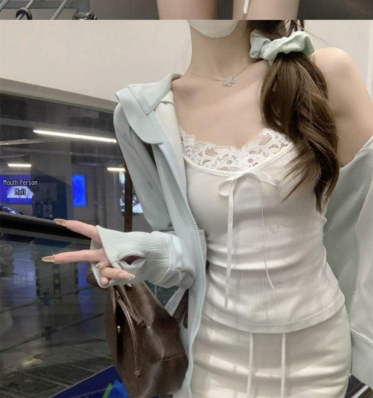 Women's Lace Bow Slim Fit Camisole - Plus Size Spring/Summer 2026