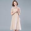 Elegant Plus Size Summer Dress for Middle-Aged Women - Short-Sleeved, Mid-Length Skirt (2021)