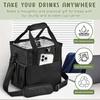 4 Cup Drink Carrier Reusable Portable Tote Bag Drink Holder with Adjustable Strap for Hot & Cold Drinks