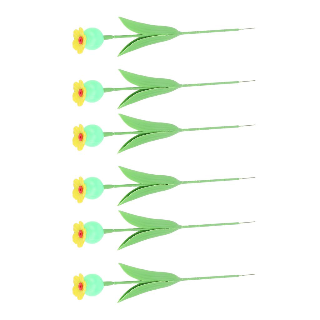 6PCS Bee Watering Station Iron PP Soft Rubber Flower Hummingbird Feeder Standing Bee Cups for