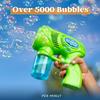 JOYFY 2 Pack Bubble Gun with 10 Oz Bubble Refill Solution Bubble Maker Blower Toy for Kids Outdoor Play and Party Favors