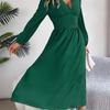 2026 Spring/Summer Women's V-neck Long Sleeved Sexy Split Dress S-XL