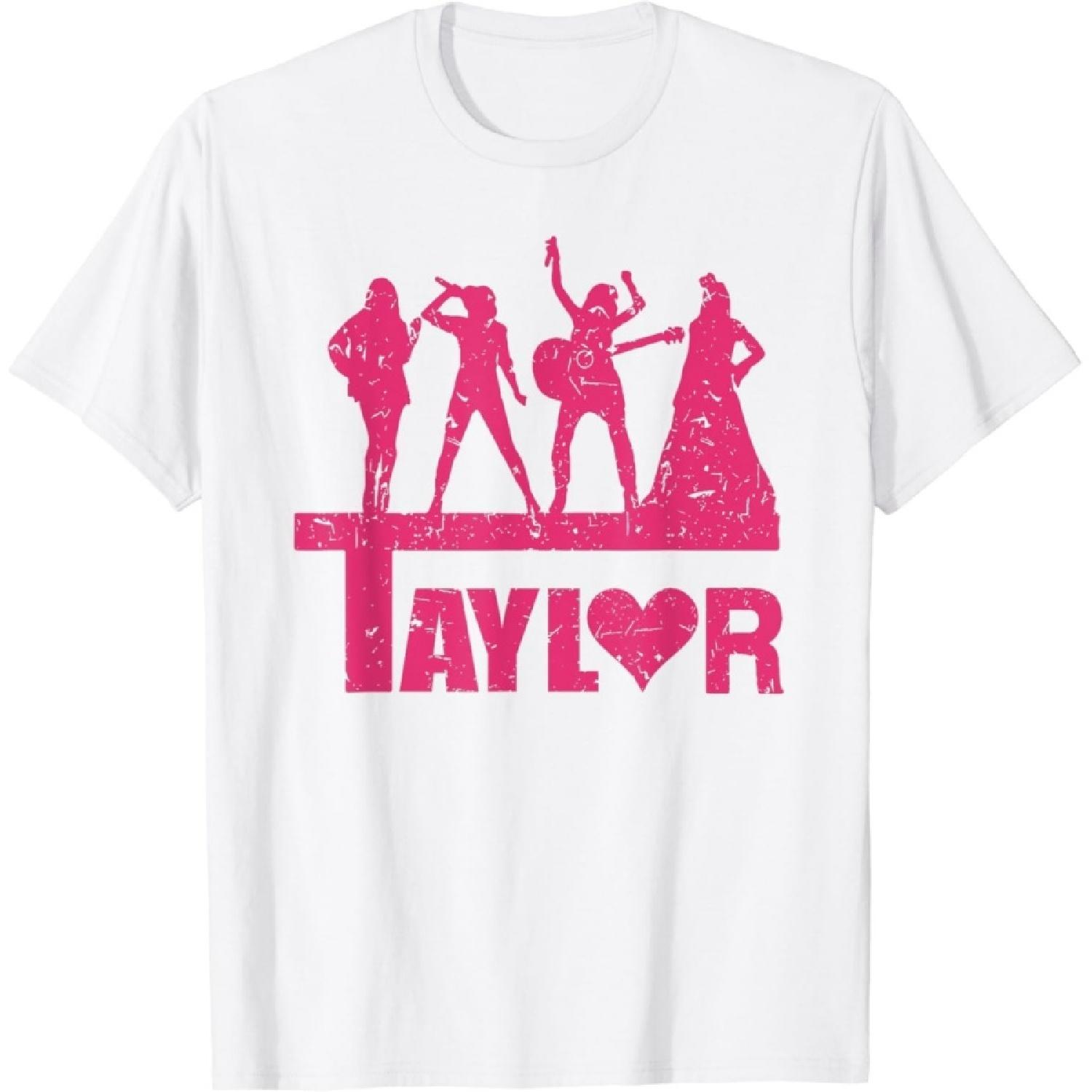 Figured I Heart Taylor Girl Groovy 80 s Vintage T-Shirt Funny Graphic Tshirt Novelty Tee S