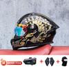 Modular Flip-Up Motorcycle Helmet With Dual Visors Bluetooth Intercom ABS Shell All-Season Unisex Adult Size M-XXL